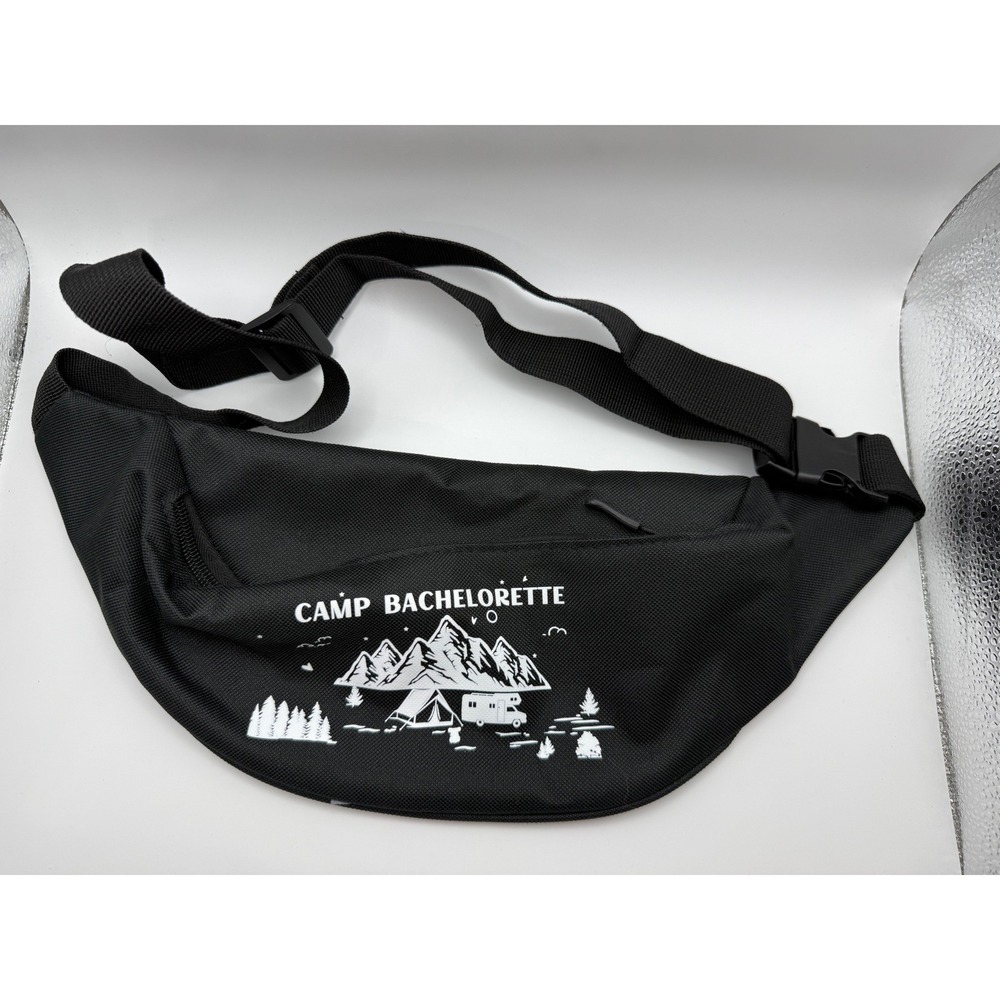 Camp Bachelorette Fanny Pack Black Mountain Graphic Waist Bag Travel Party